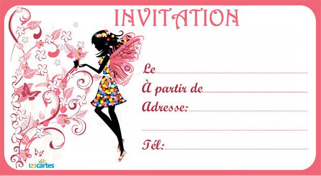 Carte invitation anniversaire pocahontas