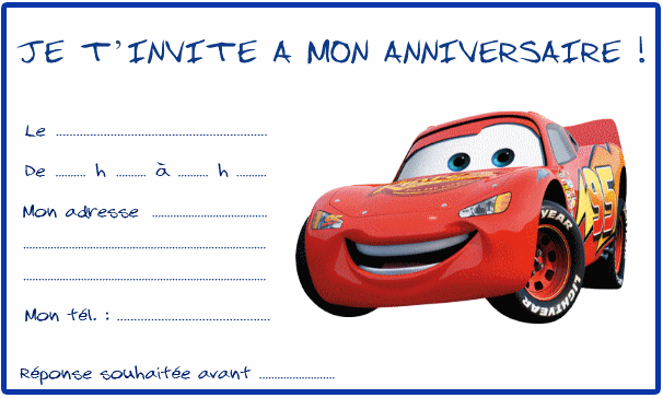 Cars carte anniversaire