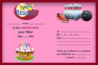 Carte anniversaire bowling gratuite