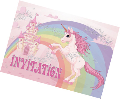 Carte invitation anniversaire licorne fille
