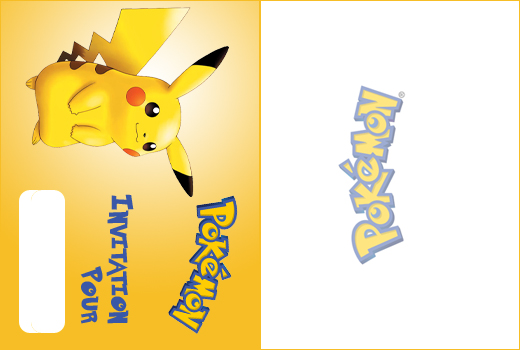 Carte d invitation pour anniversaire pokemon