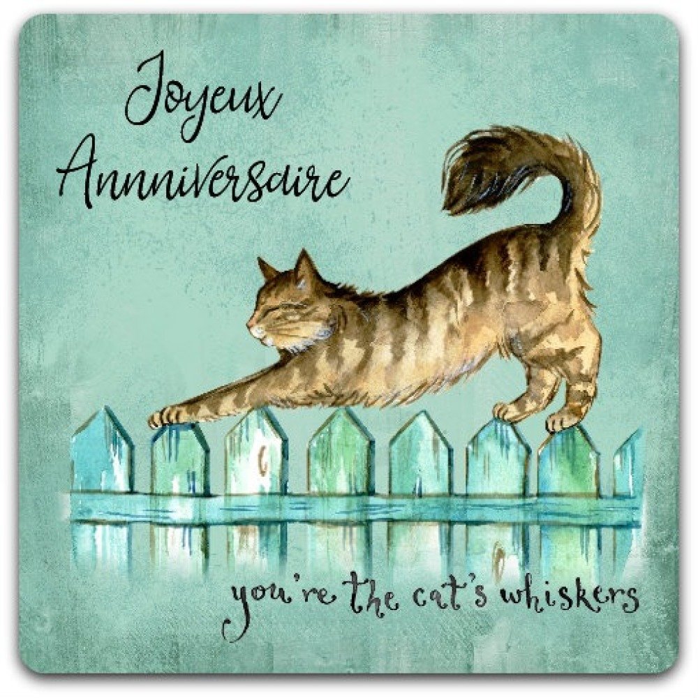 Carte joyeux anniversaire chats