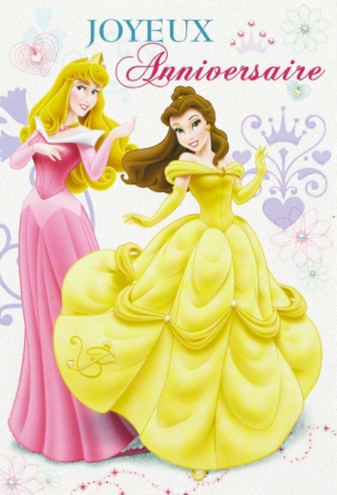 Carte anniversaire princesses
