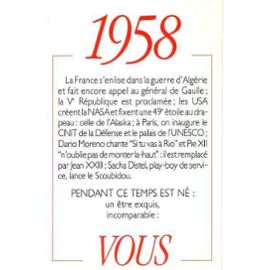 Carte anniversaire année 1958