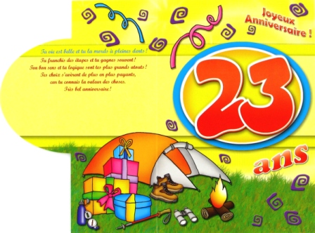 Texte pour carte anniversaire 23 ans