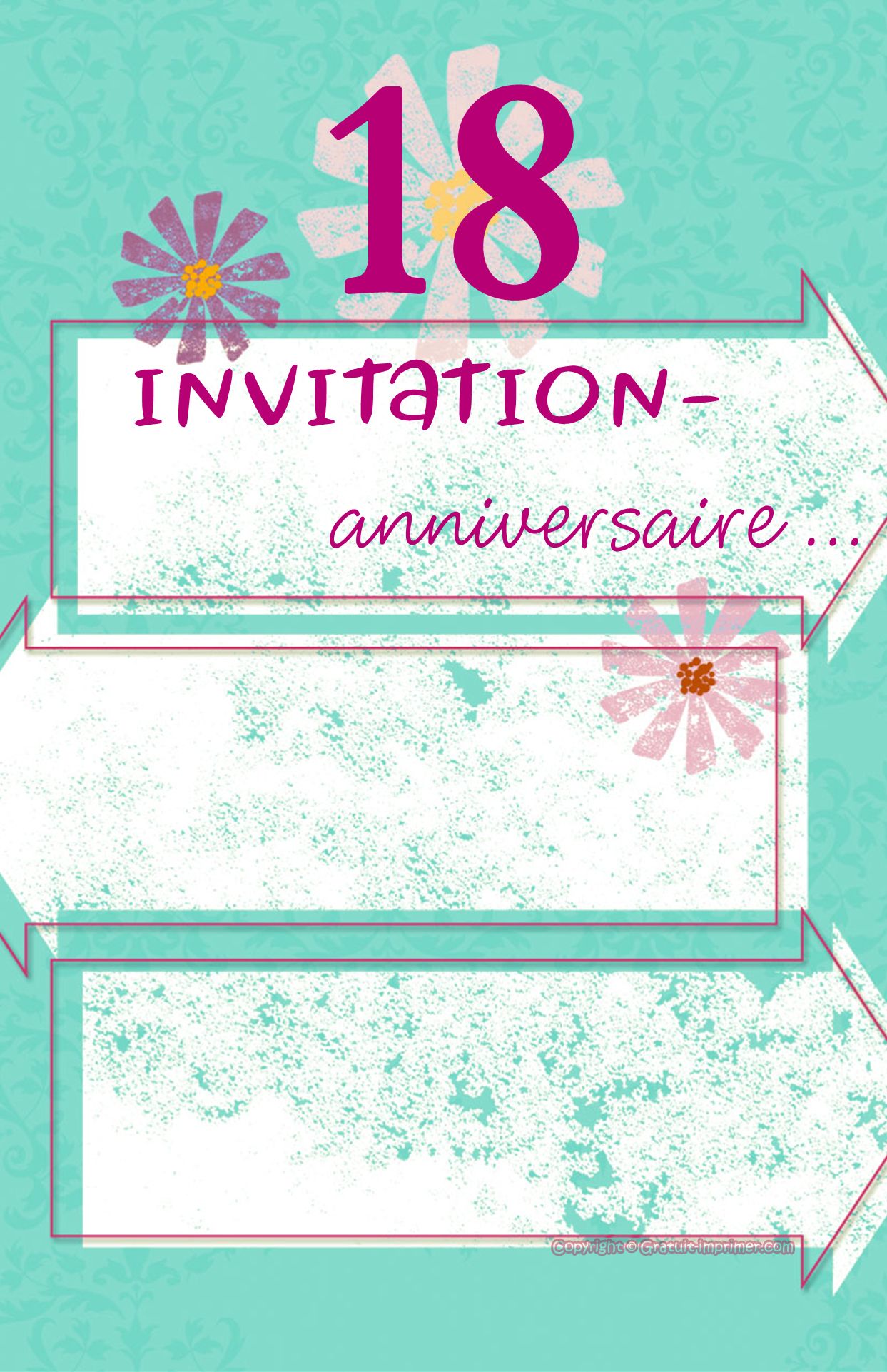 Carte invitation anniversaire 35 ans gratuite à imprimer