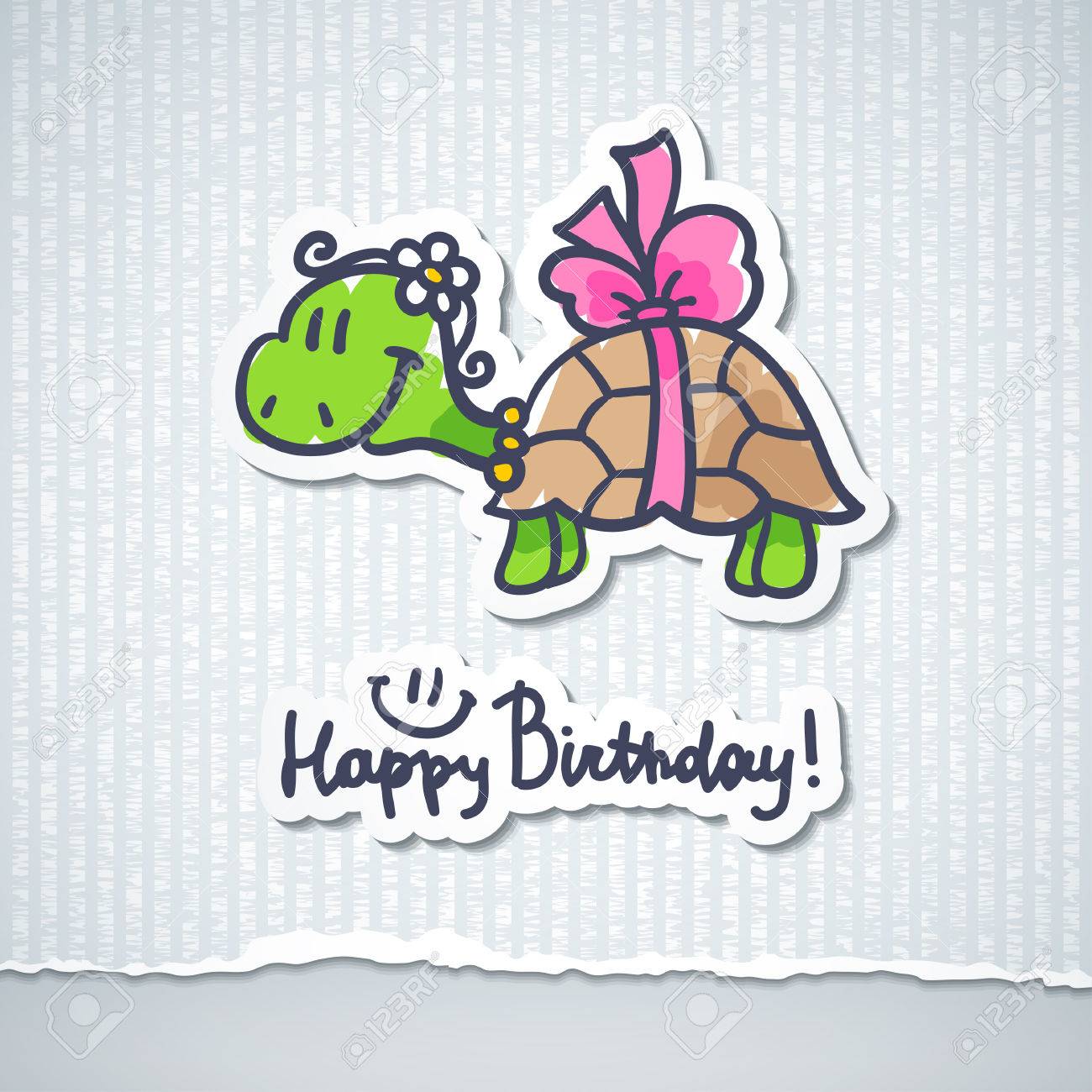 Carte anniversaire avec une tortue