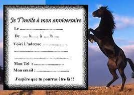 Carte d'invitation anniversaire de chevaux