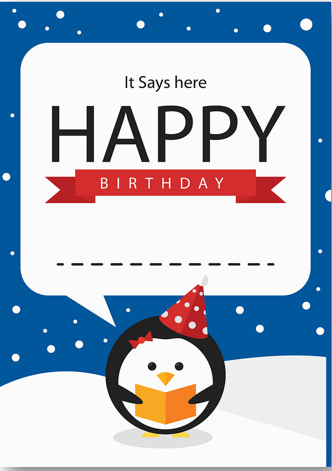 Carte anniversaire pingouin gratuite