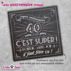 Carte anniversaire 40 ans virtuelle gratuite
