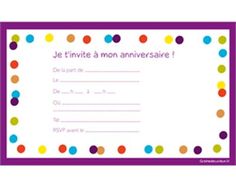 Carte invitation anniversaire garcon 10 ans