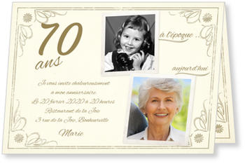 Idée carte invitation anniversaire 70 ans