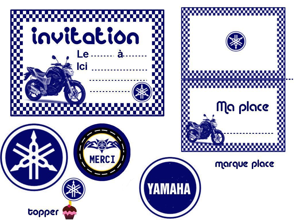 Carte invitation moto anniversaire