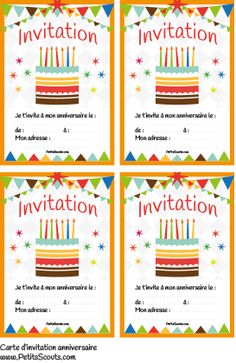 Carte invitation anniversaire enfant imprimer