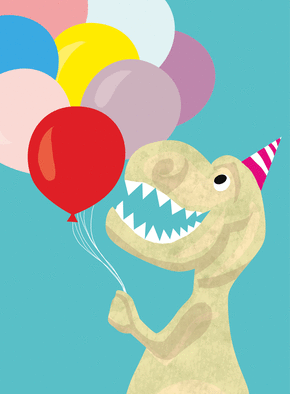 Carte joyeux anniversaire dinosaure
