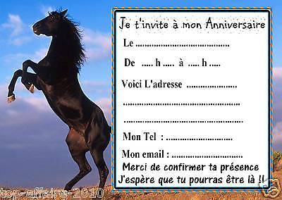 Carte d'invitation pour anniversaire de chevaux
