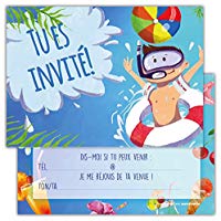 Carte anniversaire piscine party
