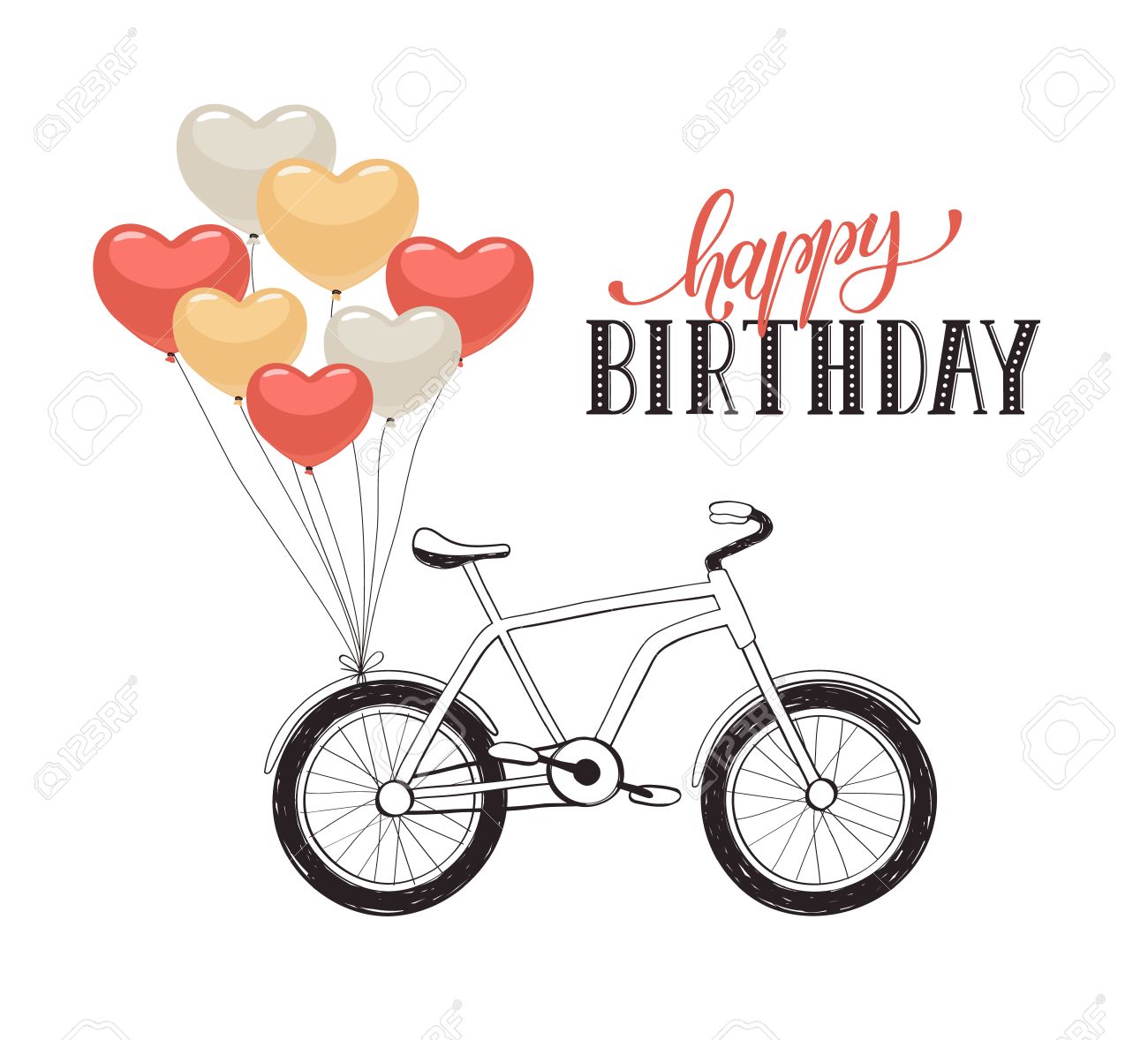 Carte anniversaire avec vélo