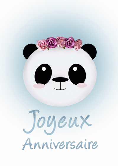 Carte anniversaire avec panda