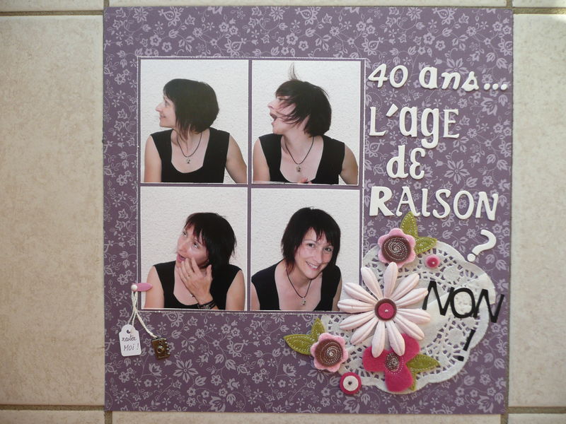 Scrapbooking carte anniversaire femme 40
