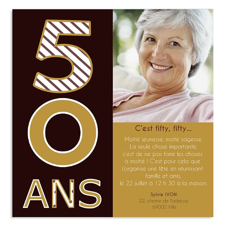 Carte anniversaire 50 ans personnalisé