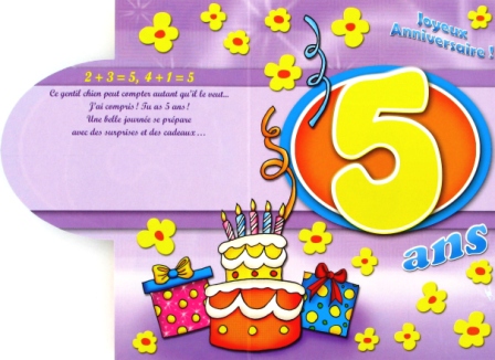 Modele carte anniversaire 5 ans