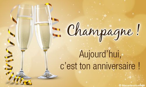 Carte anniversaire 50 ans champagne