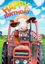 Carte bon anniversaire tracteur