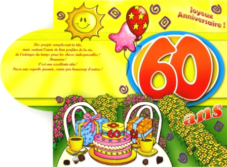 Texte carte anniversaire pour les 60 ans