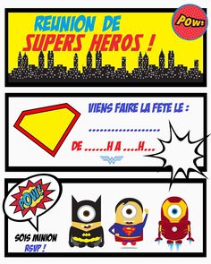 Carte anniversaire gratuite à imprimer super heros