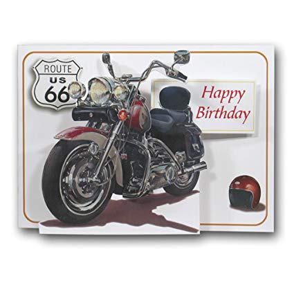 Carte anniversaire femme moto