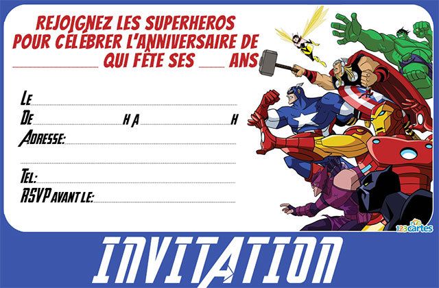 Carte invitation anniversaire batman a imprimer