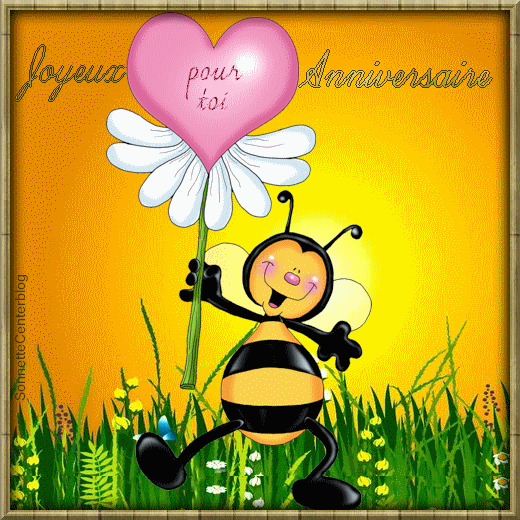 Carte anniversaire avec abeilles
