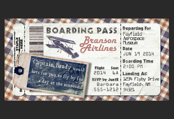 Carte anniversaire boarding pass