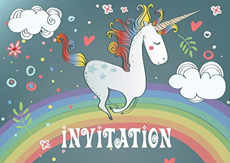 Carte invitation anniversaire 11 ans licorne