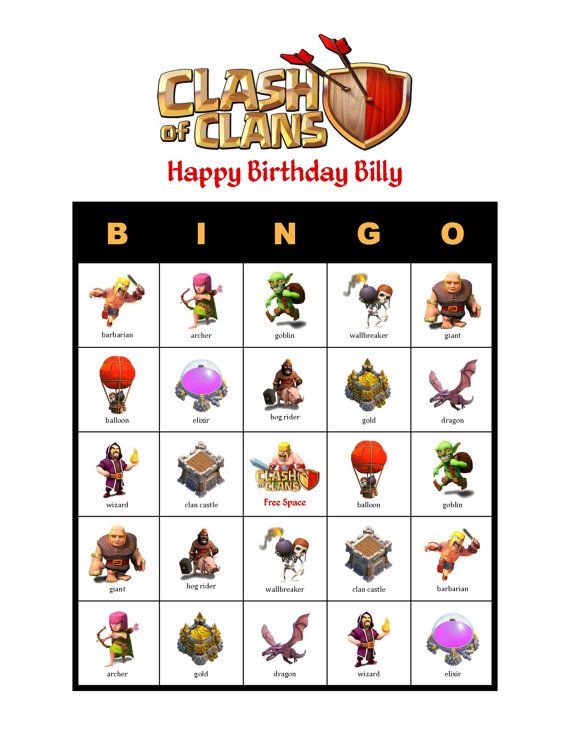 Carte anniversaire clash of clan
