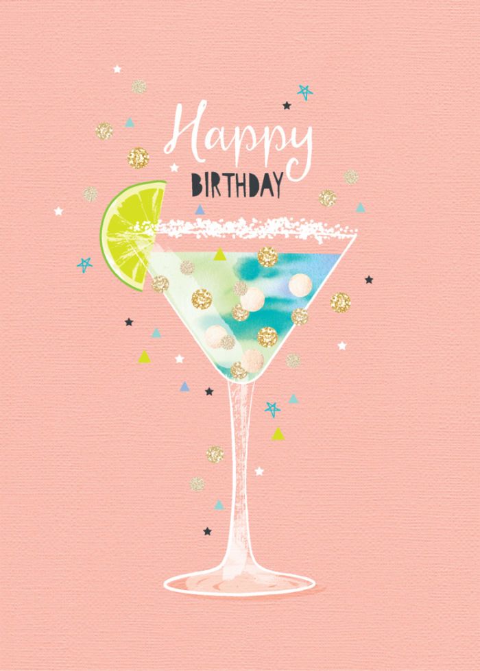 Carte anniversaire cocktails