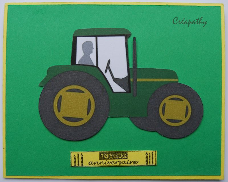Carte anniversaire virtuelle tracteur