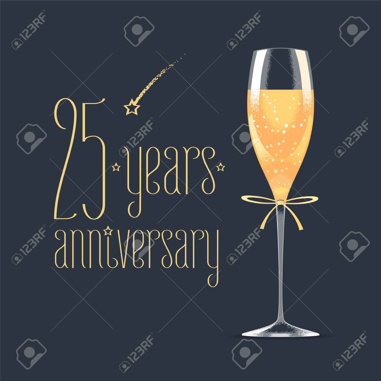 Carte anniversaire 25 ans champagne