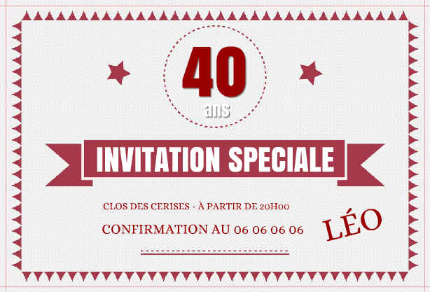 Carte invitation anniversaire adulte virtuelle gratuite - Jlfavero