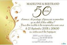 Carte d'invitation pour anniversaire de mariage
