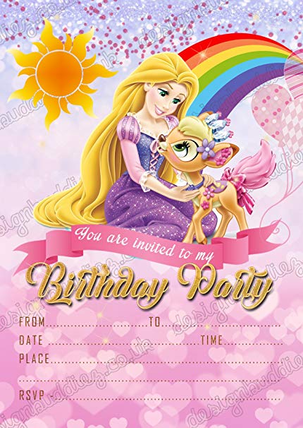 Carte anniversaire princesse raiponce
