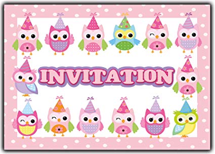 Carte invitation anniversaire hibou