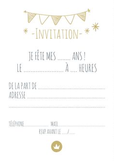 Carte d'invitation anniversaire gratuite à imprimer pour fille 9 ans