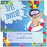 Carte invitation anniversaire natation