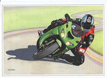 Carte anniversaire moto kawasaki