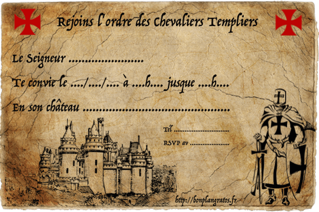 Carte invitation anniversaire chateau gratuite