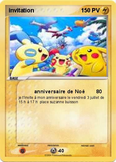 Carte invitation anniversaire pokemon a imprimer gratuit
