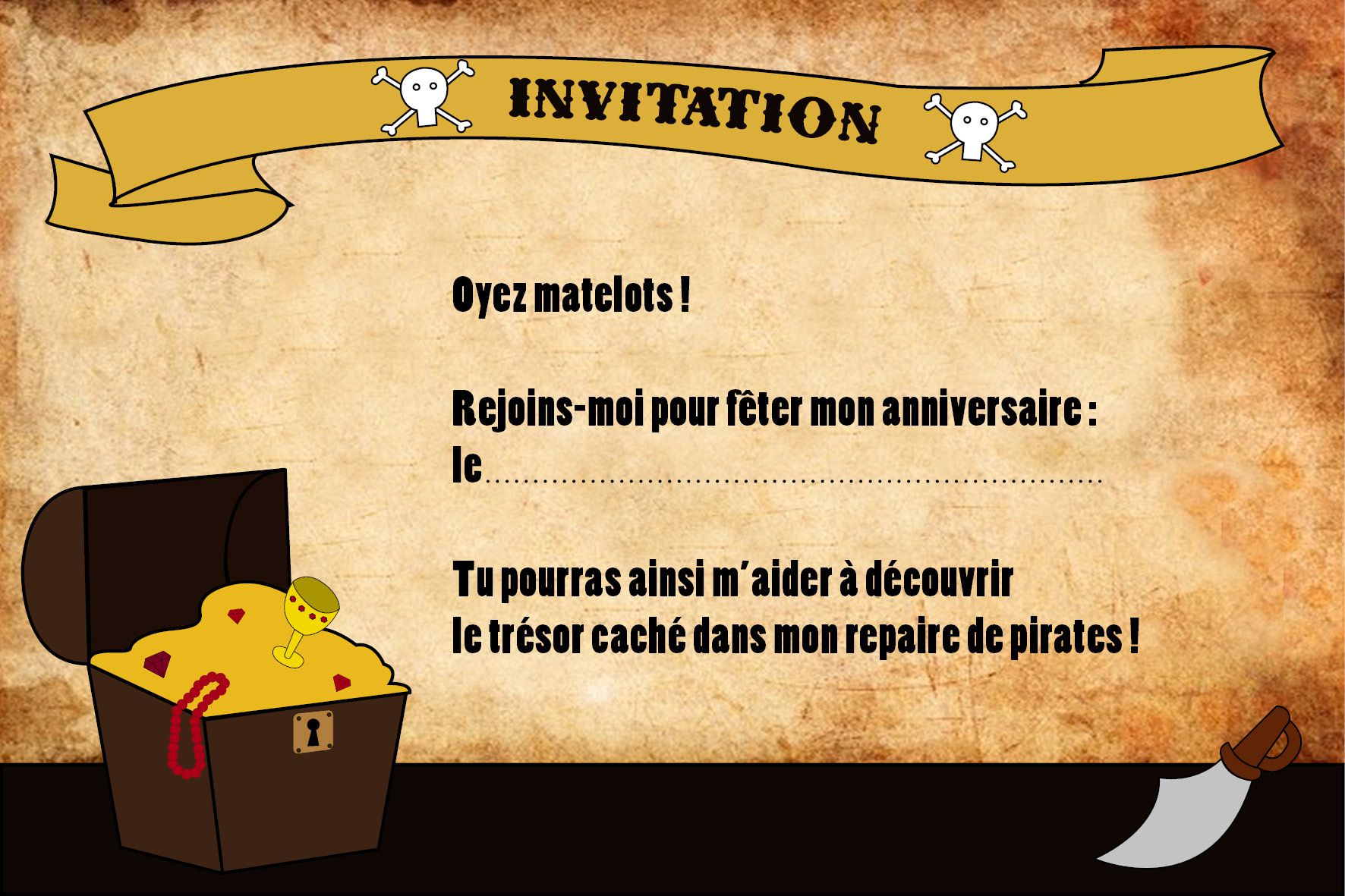 Carte invitation anniversaire medieval