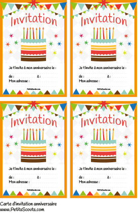 Carte invitation anniversaire fille 7 ans gratuite